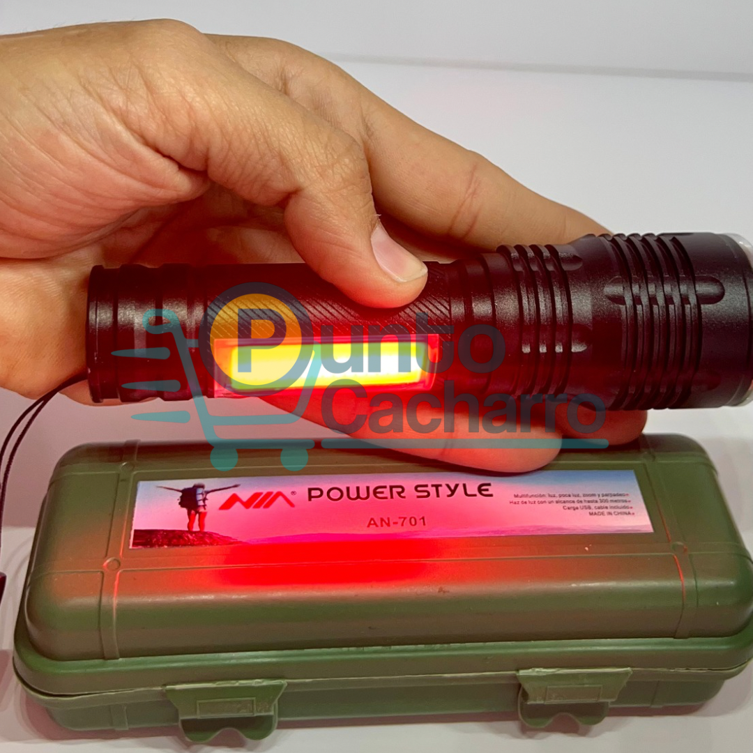 Linterna Táctica NIA AN-701 Recargable – Potencia y Versatilidad en tus manos